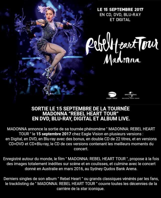 Officiel : La sortie du DVD du Rebel Heart Tour Officiel : La sortie du DVD du Rebel Heart Tour