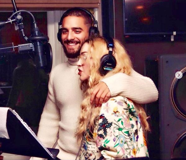 Madonna et Maluma en studio