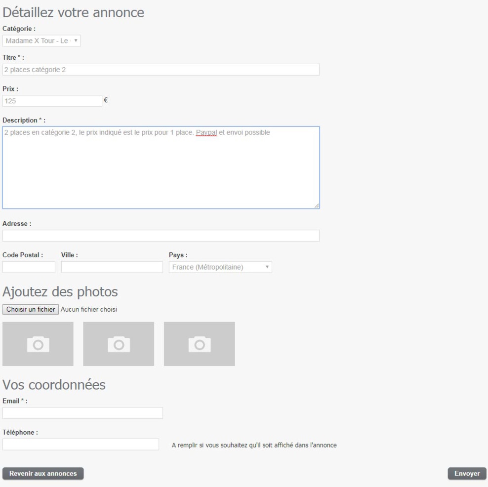 Madame X Tour bourse aux billets Madame X Tour bourse aux billets