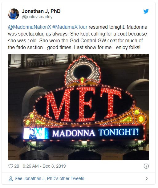 Madame X de retour sur scène Madame X de retour sur scène