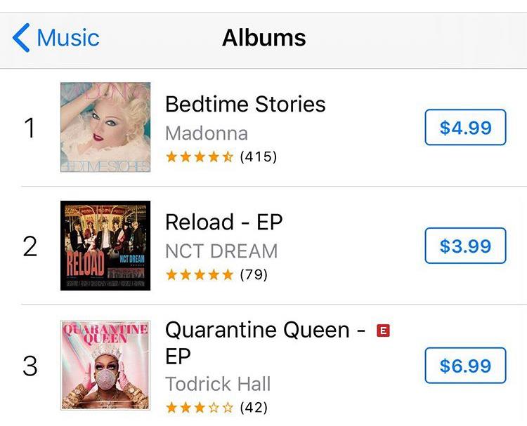 Bedtime Stories numéro 1 sur iTunes US