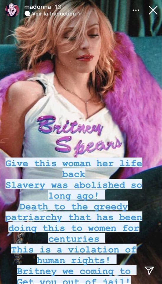 Madonna sur la situation de Britney Spears