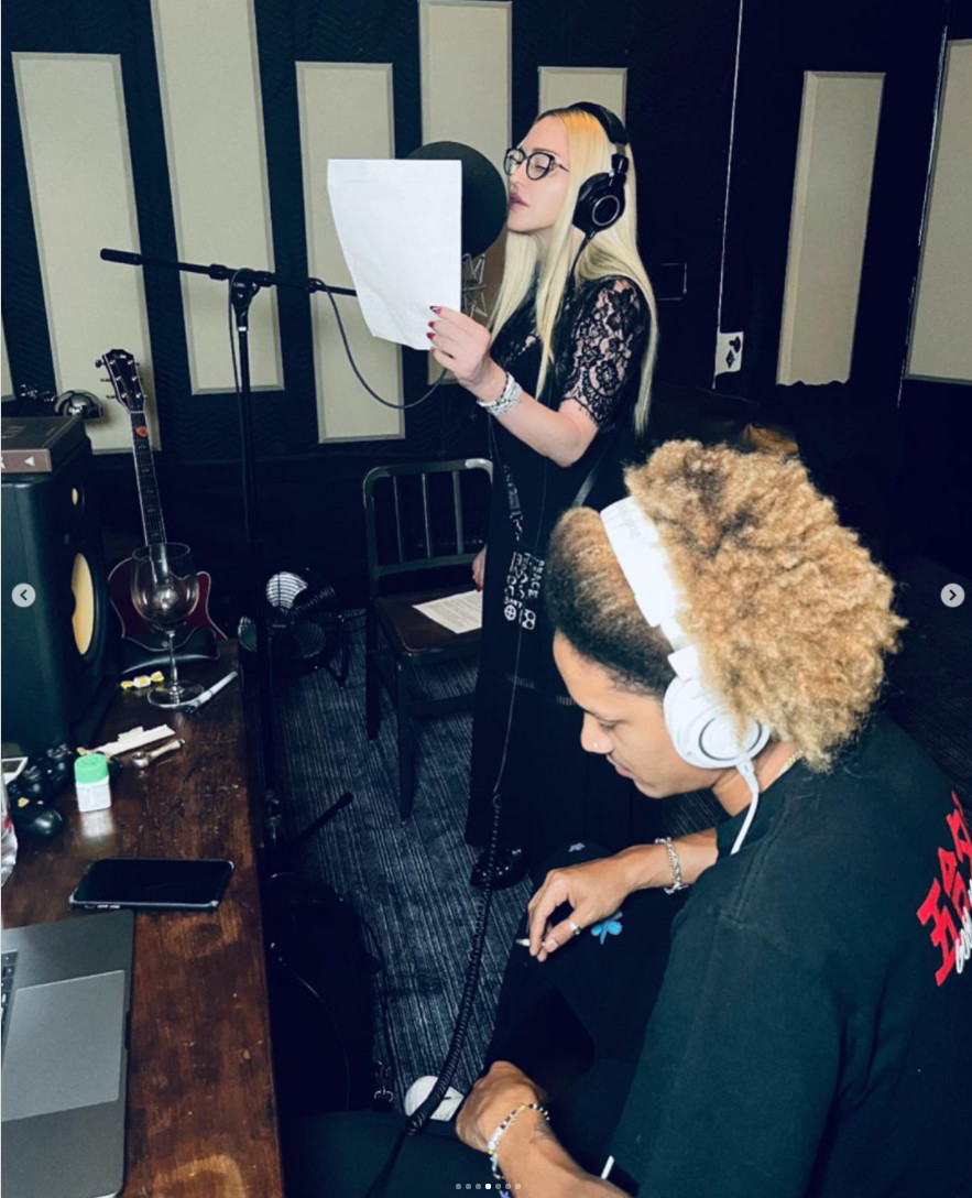 Madonna en studio avec Ahla Malik