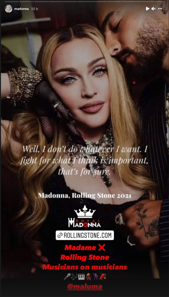 Madonna sur Instagram