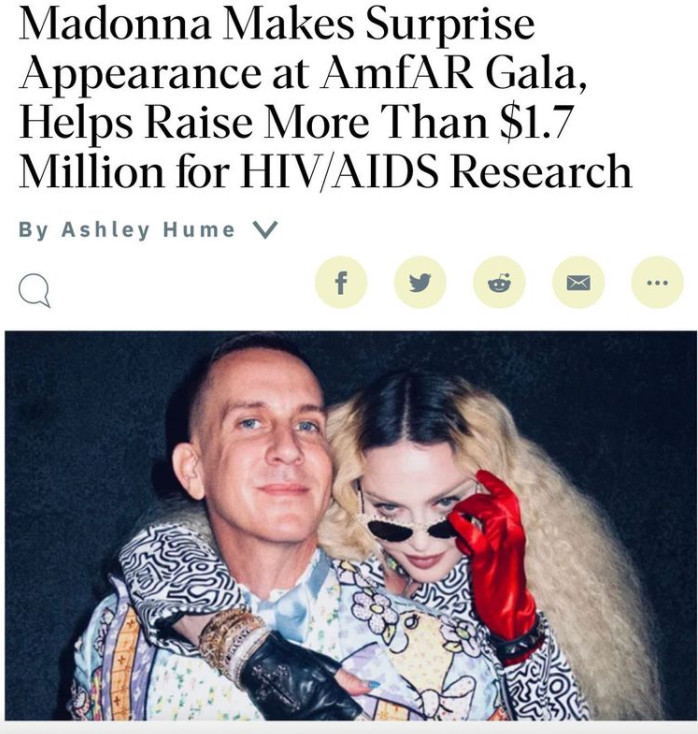 Madonna à l'amfAR Madonna à l'amfAR