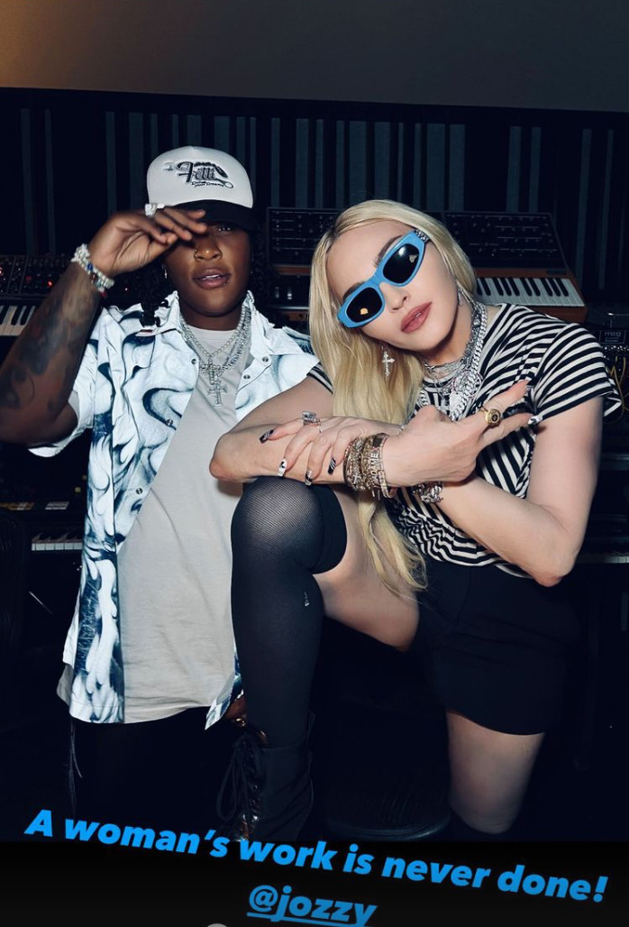 Madonna en studio avec Jozzy