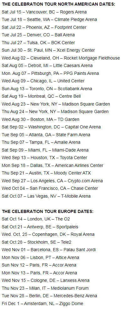 Celebration tour Celebration tour