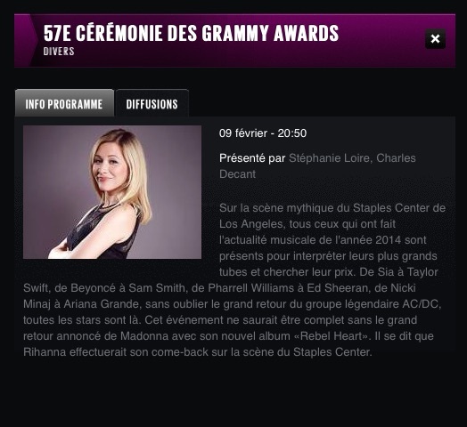 Les Grammy Awards sur D17 à 20H50 Les Grammy Awards sur D17 à 20H50