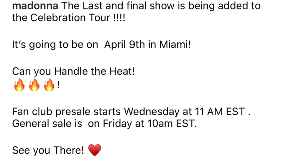 Madonna a posté ce message sur Instagram le 6 février 2024 Madonna a posté ce message sur Instagram le 6 février 2024
