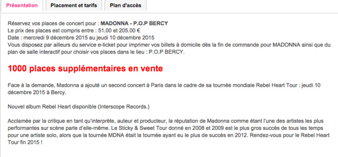 De nouvelles places en vente pour Bercy De nouvelles places en vente pour Bercy