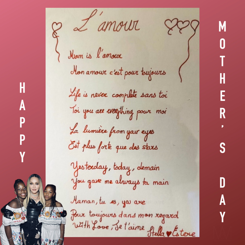 Mother's Day : Un poème de Stella et Estere à l'attention de leur mère Mother's Day : Un poème de Stella et Estere à l'attention de leur mère