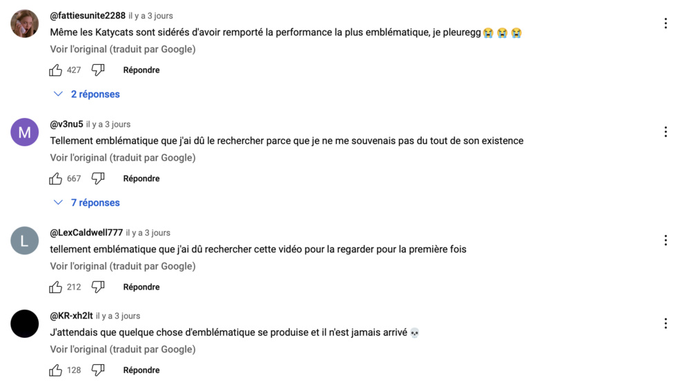 De nombreuses réactions sous la vidéo de "Roar" De nombreuses réactions sous la vidéo de "Roar"