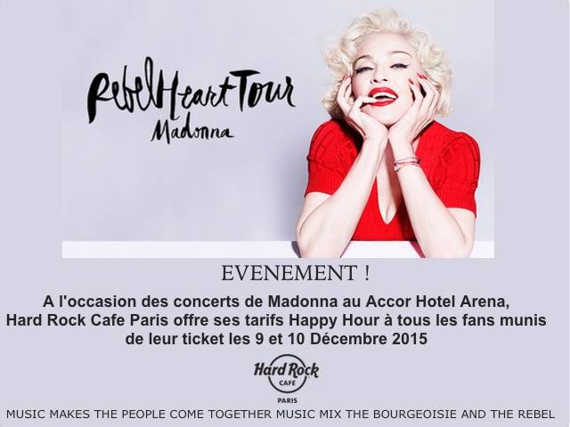 Le Hard Rock Café PARIS : se met aux couleurs de Madonna