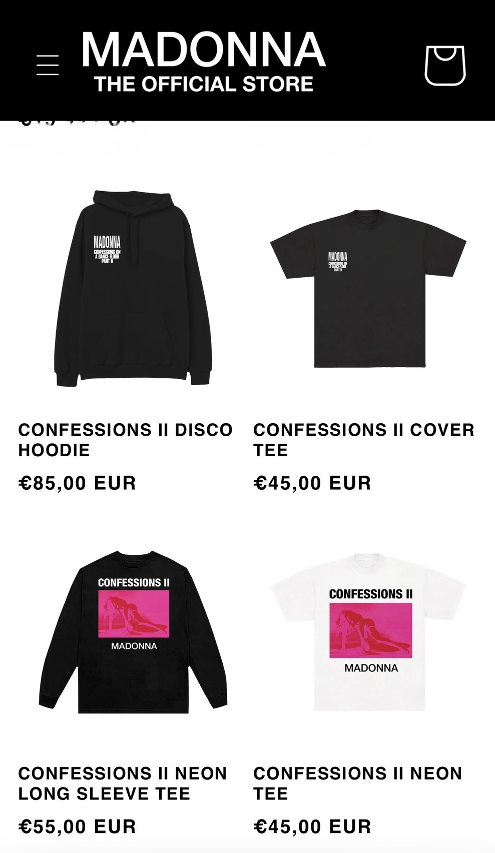 Madonna dévoile de nouveaux produits sur sa boutique en ligne !