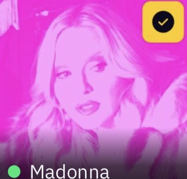 Le profil de Madonna dans la grille de Grindr