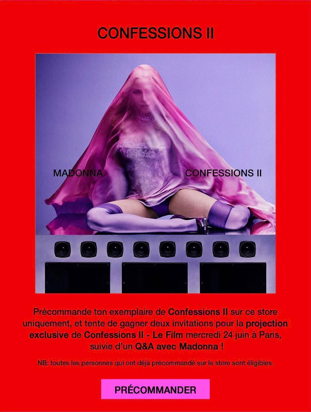 Madonna à Paris le 24 juin pour présenter Confessions II, le film ! Madonna à Paris le 24 juin pour présenter Confessions II, le film !
