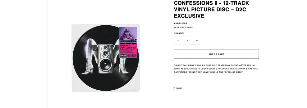 Le Picture Disc exclusif D2C et le double vinyle numéroté sont à nouveau en stock sur le store EU (quantités limitées)