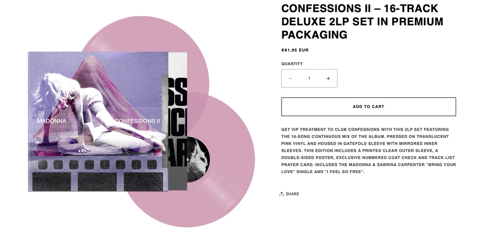 Confessions II : L'édition double vinyle premium de retour en stock sur le store US !