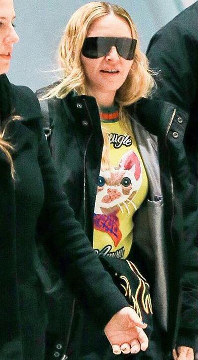 Madonna vue à l'aéroport de NYC