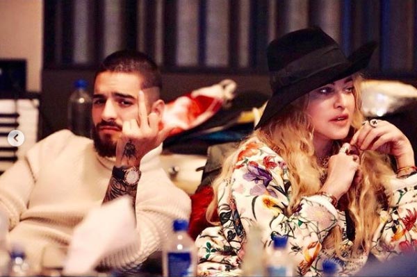 Madonna et Maluma en studio