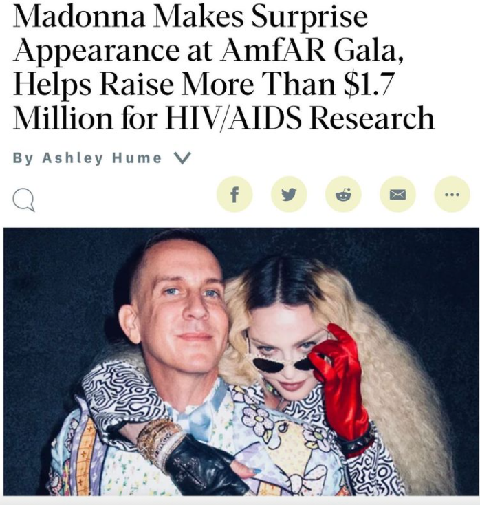 Madonna à l'amfAR Madonna à l'amfAR