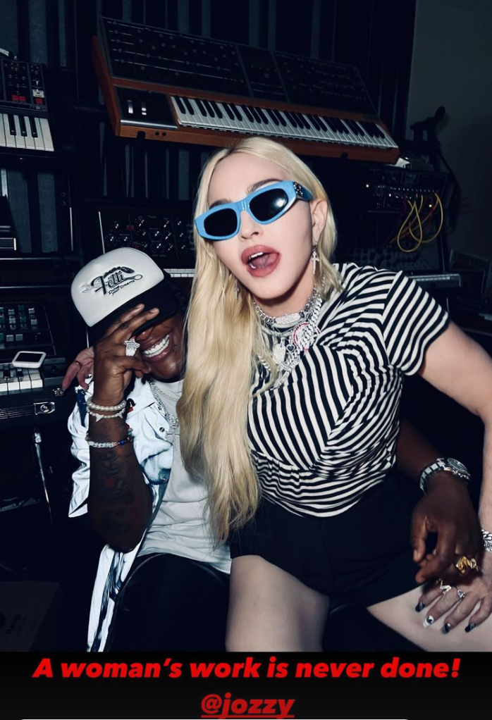 Madonna en studio avec Jozzy