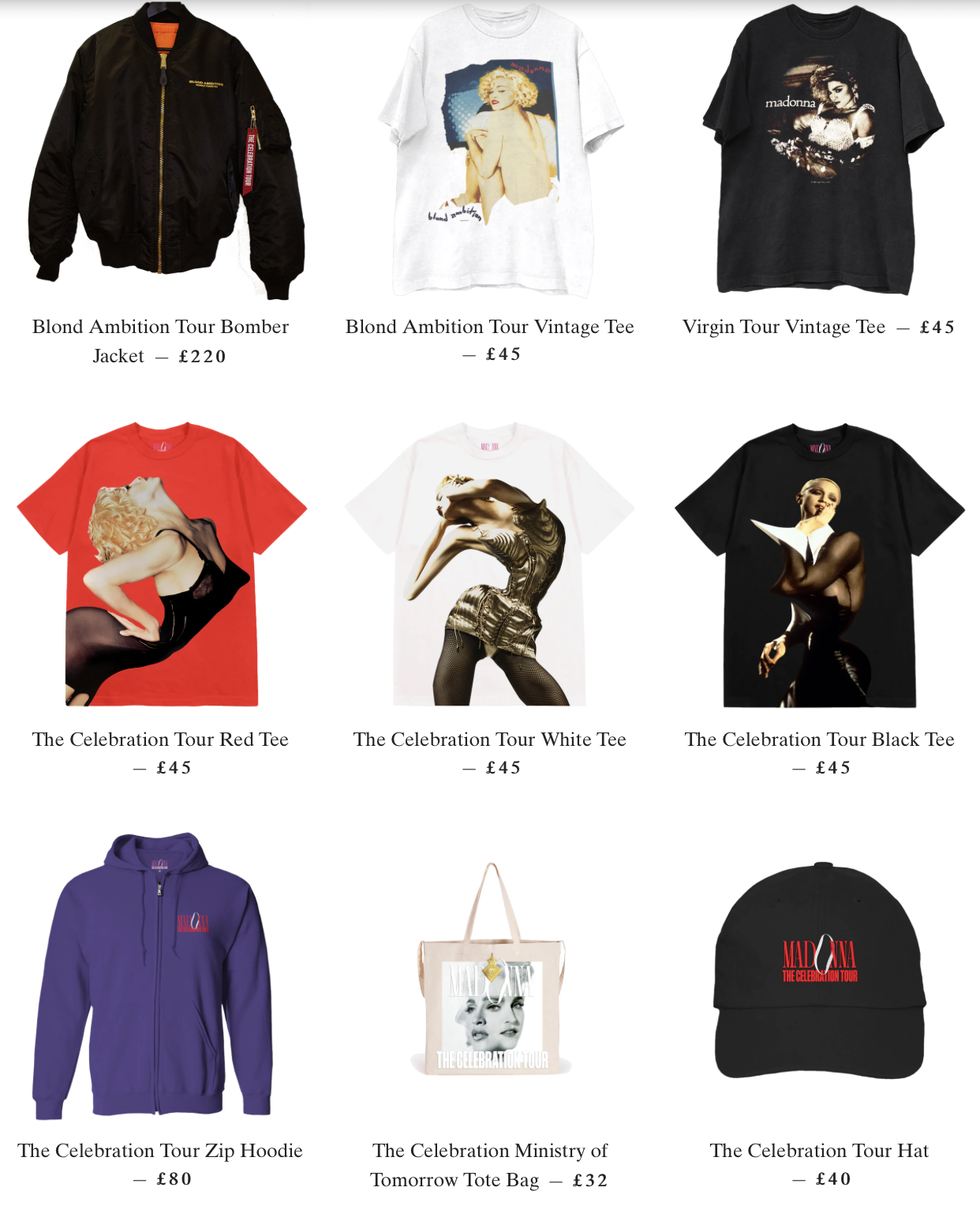 Le merch du Celebration Tour est disponible !