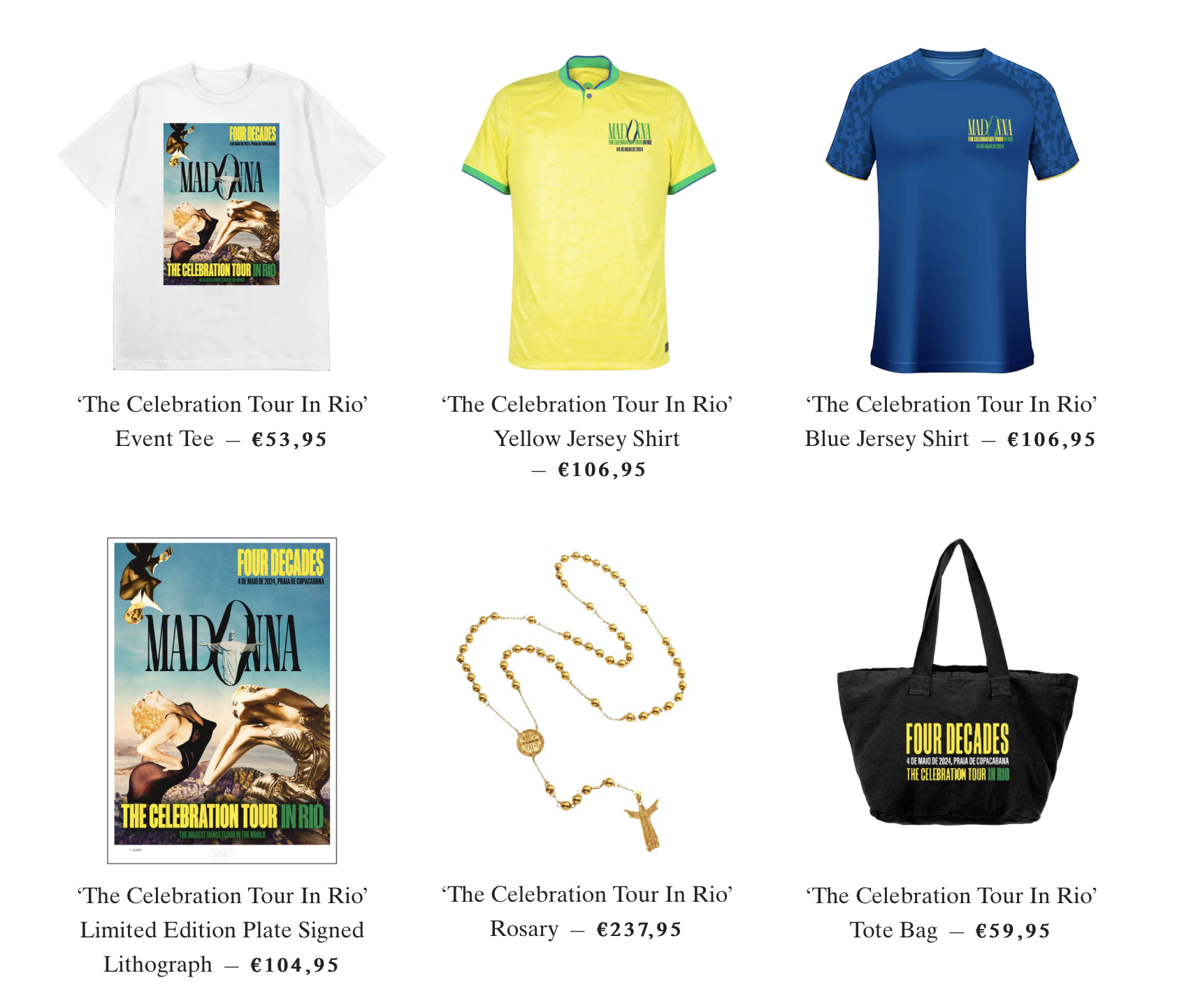 Celebration Tour : Le merch dédié au concert événement à Rio est disponible dès maintenant ! Celebration Tour : Le merch dédié au concert événement à Rio est disponible dès maintenant !