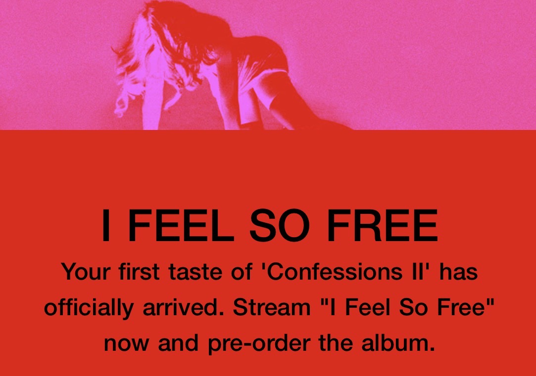 I Feel So Free : Le premier titre extrait de Confessions II, disponible sur les plateformes digitales !
