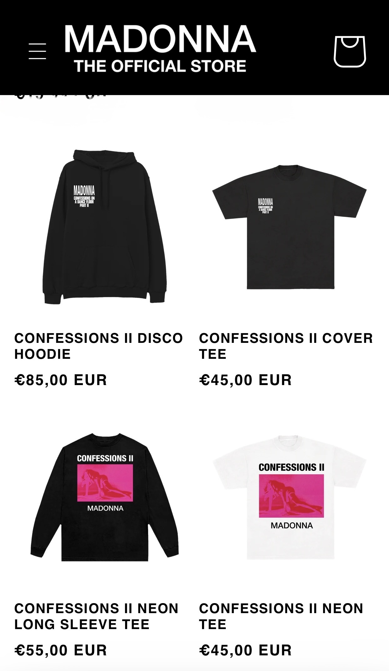 Madonna dévoile de nouveaux produits sur sa boutique en ligne !