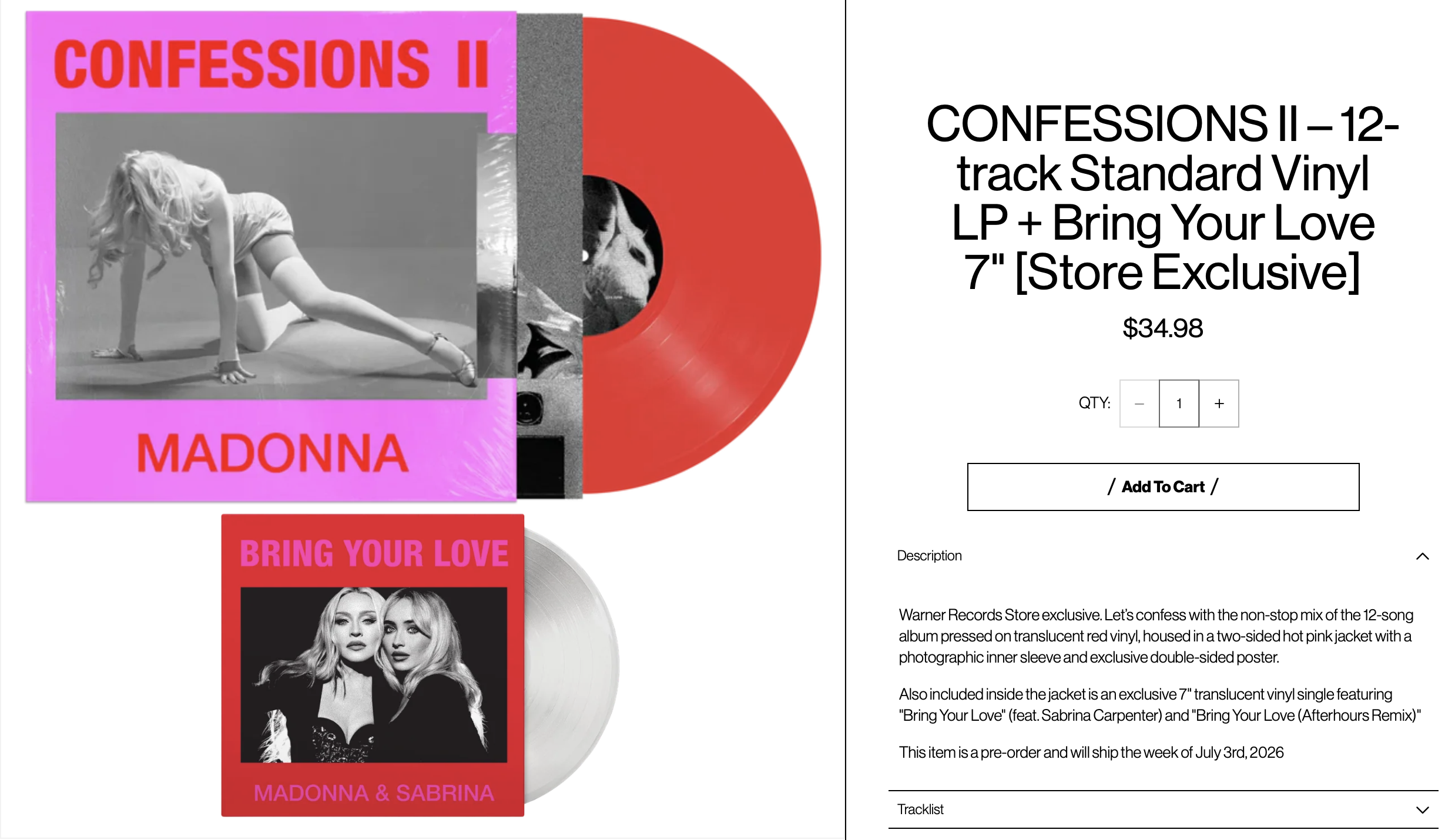 Le vinyle 45T de Bring Your Love à nouveau disponible !