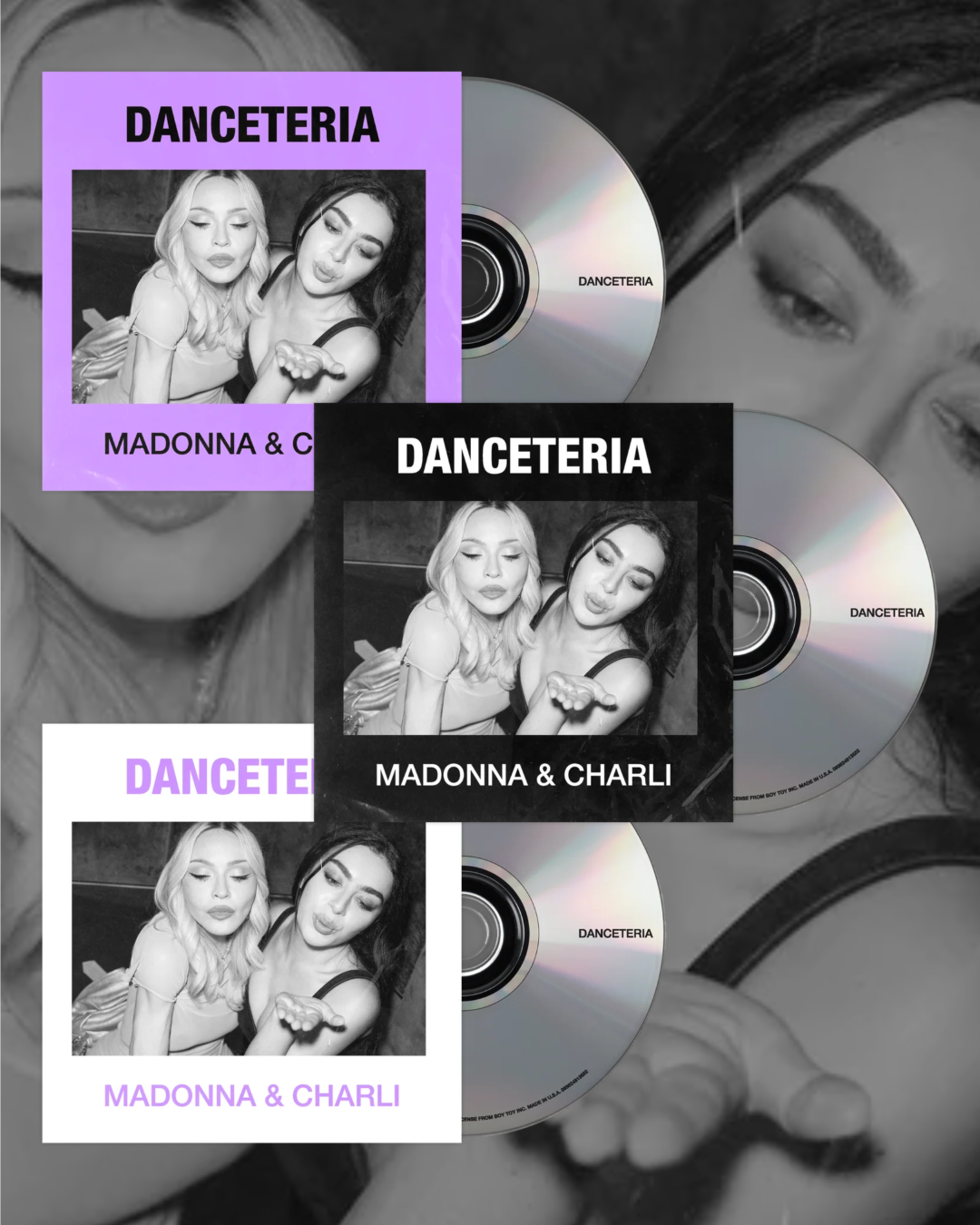 Les trois édition CD de Danceteria - Montage par News Of Madonna