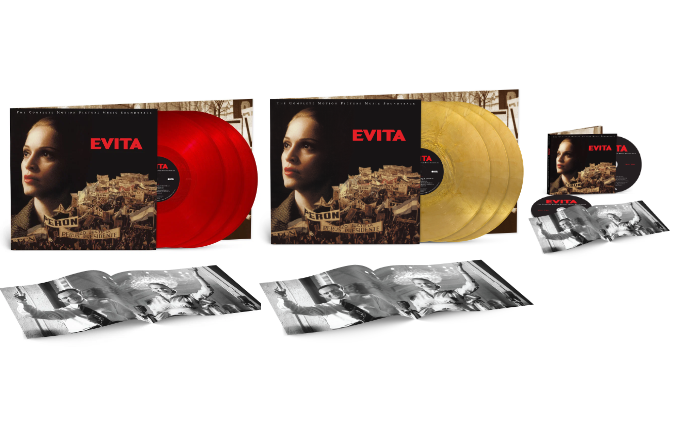 Les trois rééditions de la bande originale du film Evita
