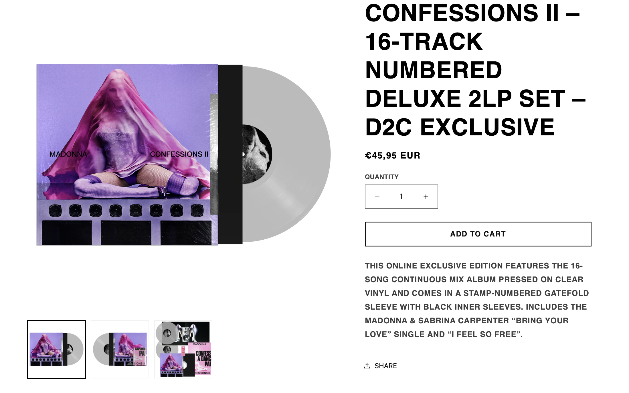 Confessions II : L'édition double vinyle premium de retour en stock sur le store US !