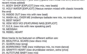 Tracklist Rebel Heart édition Super Deluxe